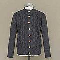 Men's Alpaca Wool 'Steel Ice' Cardigan Sweater (Peru)