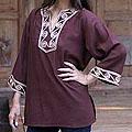 Cotton 'Cosmopolitan Earth' Blouse (Thailand)