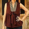 Cotton 'Relax In Brown' Blouse (Thailand)