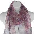 Hand-spun Silk Embroidered Shimmery Flowers Pink Scarf (India)