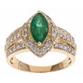 Dyach 14k Yellow Gold Emerald and 3/5ct TDW Diamond Ring (G-H, I1-I2)