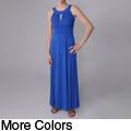 Sangria Women's Keyhole Neck Sleeveless Maxi Dress
