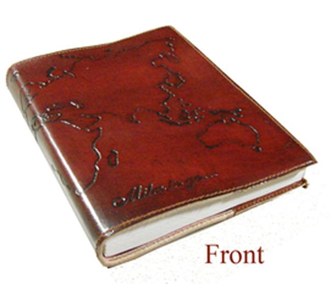 Refillable Tan Leather World Journal 5 x 7 (India)