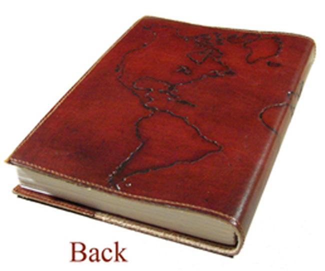 Refillable Tan Leather World Journal 5 x 7 (India)