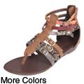 Journee Collection Women's 'Sprout-80' Snake Print Gladiator Sandals