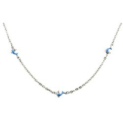 Sterling Silver Children's Enameled Dolphin Necklace