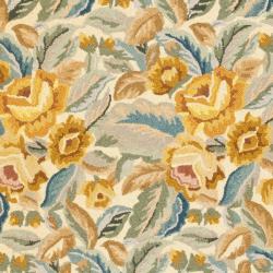 Hand-hooked Chelsea Eden Multi/ Ivory Wool Rug (3'9 x 5'9)