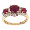 10k Yellow Gold Ruby and 1/8ct TDW Diamond Fashion Ring (G-H, I1-I2)