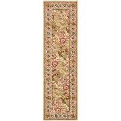 Hand-hooked Chelsea Eden Multi/ Gold Wool Runner (2'6 x 6')