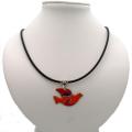 Enamel on Copper Red Dove Necklace (Chile)