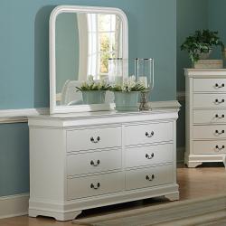 Alfie White 6-drawer Dresser with Mirror