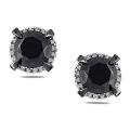 10k White Gold 2 3/4ct TDW Black and White Diamond Earrings