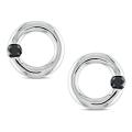 Sterling Silver 1/2ct TDW Black Diamond Circle Earrings