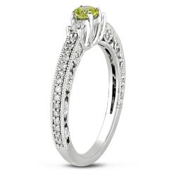 14k White Gold 1/2ct TDW Yellow and White Diamond Ring (G-H, I2)