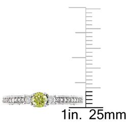 14k White Gold 1/2ct TDW Yellow and White Diamond Ring (G-H, I2)