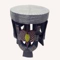 Sese Wood Round Sankofa Bird Stool (Ghana)