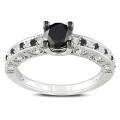 Sterling Silver 1ct TDW Black and White Diamond Ring (G-H, I3)