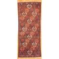 Hand-knotted Persian Hamadan Navy/ Brown Wool Rug (3'6 x 8'10)