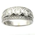 14k White Gold 1 1/3ct TDW Diamond 3-stone Anniversary Ring (H-I, I1)(Size 7)