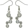 Silvertone Clear Crystal Bubble Cubic Zirconia Earrings