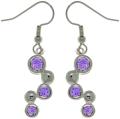 Silvertone Purple Cubic Zirconia Earrings