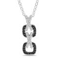 Sterling Silver 1/5ct TDW Black and White Diamond Necklace (G-H, I2-I3)