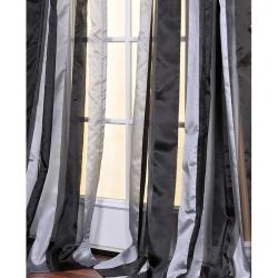 Black and Grey Striped 96-inch Sheer Curtain Panel 