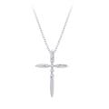 10k White Gold 1/10ct TDW Diamond Cross Necklace (H, I3)