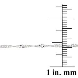Mondevio Sterling Silver 24-inch Italian Singapore Chain Necklace