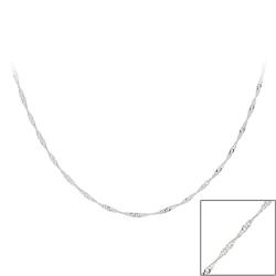 Mondevio Sterling Silver 24-inch Italian Singapore Chain Necklace