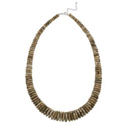 Stonique Creations Sterling Silver Graduated Jasper 24-inch Necklace