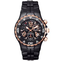 TechnoMarine Men's 'MoonSun' Rose Gold Steel and Ceramic Quartz Watch