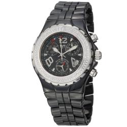 TechnoMarine Women's 'MoonSun' Steel and Black Ceramic Quartz Watch