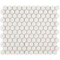 Somertile Victorian Hex Matte White Porcelain Mosaic Tiles (Pack of 10)