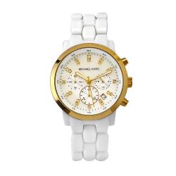 Michael Kors Women's White Acrylic And Stainless Steel Watch