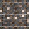 Somertile Granstone Alloy 1-inch Copper Rosa Stone and Metal Mosaic Tiles (Pack of 10)