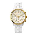 Michael Kors Women's White Acrylic And Stainless Steel Watch