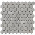 Somertile Chromium Steel Hex 1.25-inch Metal Over Ceramic Mosaic Tiles (Pack of 10)