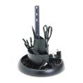 Rubbermaid Black 3-tier Rotary Desk Organizer with Supplies 