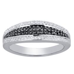 10k Gold 1/3ct TDW Black/ White Diamond Fashion Band Ring (I-J, I1-I2)