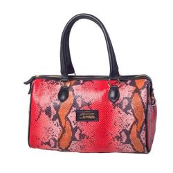 Terrida Pytho-embossed 14 Inch Leather Carry On Duffel Satchel
