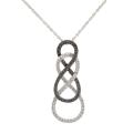 Silver 1/2ct TDW Black/ White Diamond Figure-8 Necklace (I-J, I2-I3)
