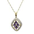 14k Yellow Gold Amethyst and 3/4ct TDW Diamond Necklace (H-I, I1-I2)