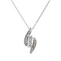 10k White Gold 1/4ct TDW Diamond Bypass Necklace (I-J, I2-I3)