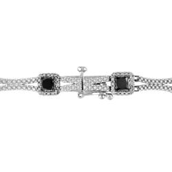 Sterling Silver 4ct TDW Black and White Diamond Bracelet (H-I, I3)