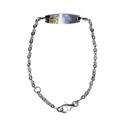 Sterling Silver Children's Enameled Bear Adjustable ID Bracelet