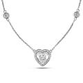 14k White Gold 2ct TDW Certified Diamond Heart Necklace (E-F, SI1-SI2)