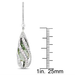 14k Gold Green Amethyst and 1 5/8ct TDW Diamond Earrings (G-H, SI1-SI2)