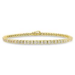 14k Yellow Gold 4ct TDW Diamond Tennis Bracelet (G-H, I1-I2)