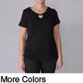 Adi Designs Women's Embellished Neck Tee